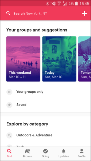 top travel apps - Meetup.com - ease of use