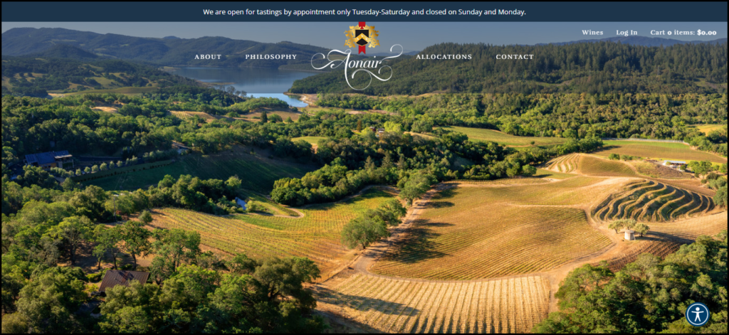 Aonair Winery website