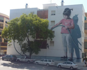 Trompe-l'oeil mural in Estepona, Spain