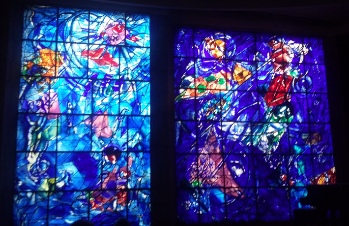 Stained glass window, Performance hall, Chagall Museum, Nice