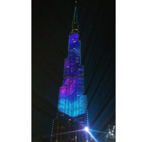 Burj Khalifa light show, Dubai, United Arab Emirates