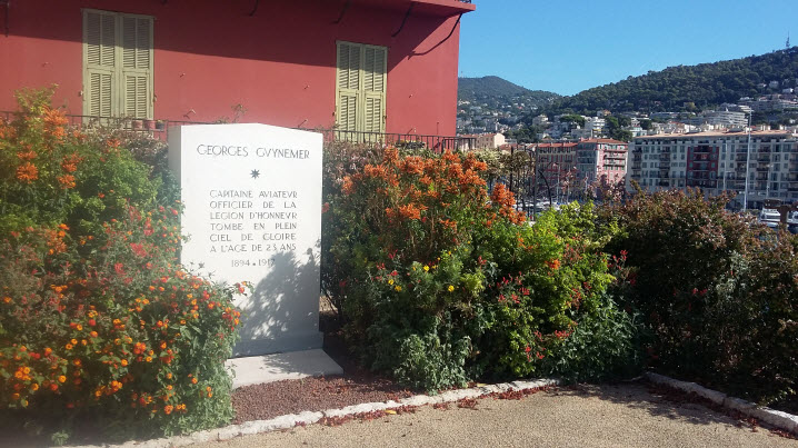 Memorial to French WWI flying ace Georges Guynemer in Nice France