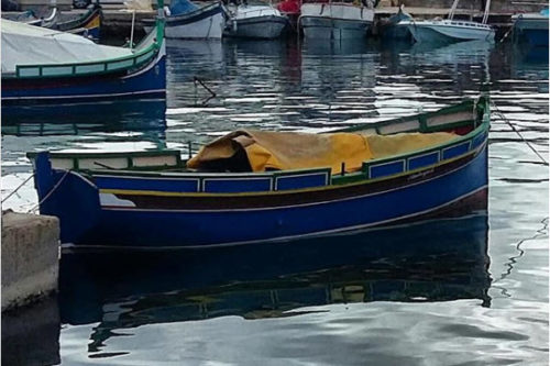 Traditional fishing boat, Marsalforn harbor. Gozo, Malta