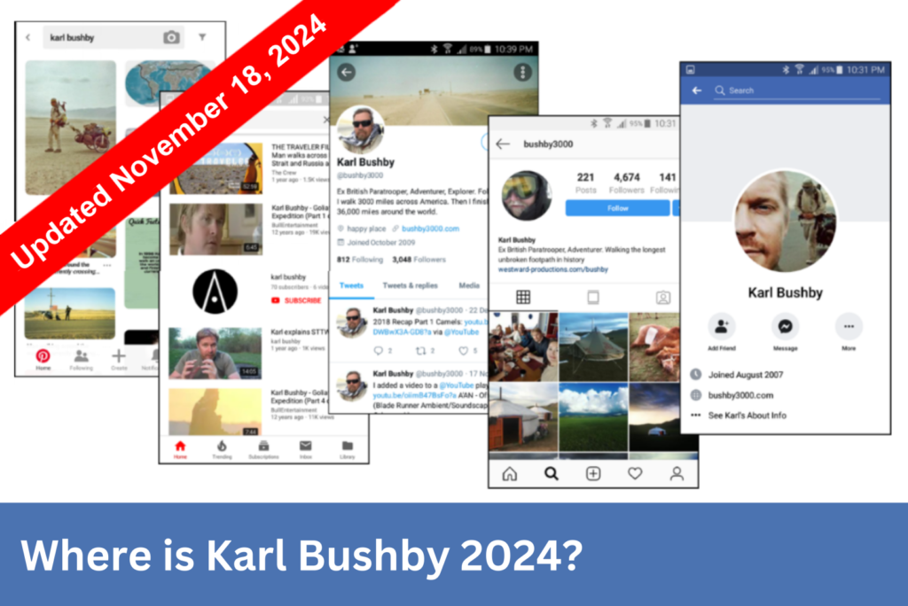 Where is Karl Bushby 2024?